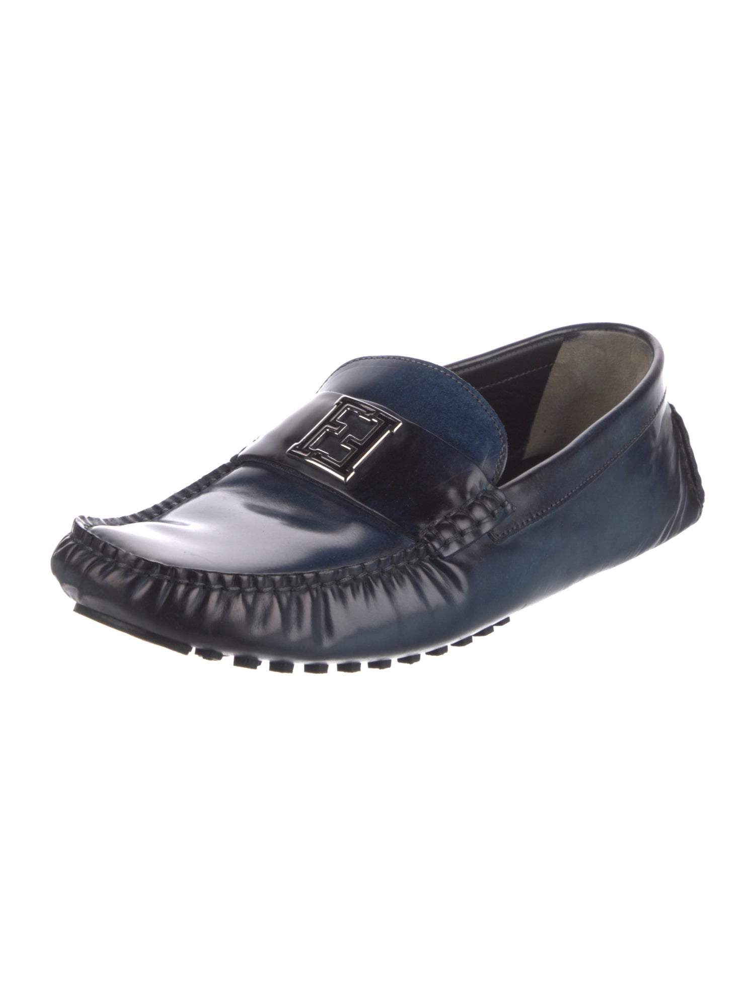 Fendi Leather Colorblock Pattern Drivers